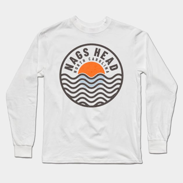 Nags Head, NC Summertime Vacationing Sunrise Waves Long Sleeve T-Shirt by Contentarama